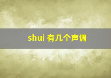 shui 有几个声调